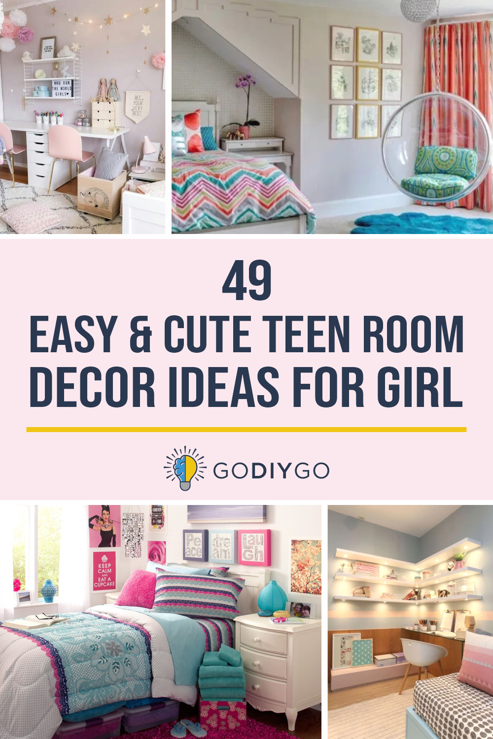49 Easy and Cute Teen Room Decor Ideas for Girl - GODIYGO.COM