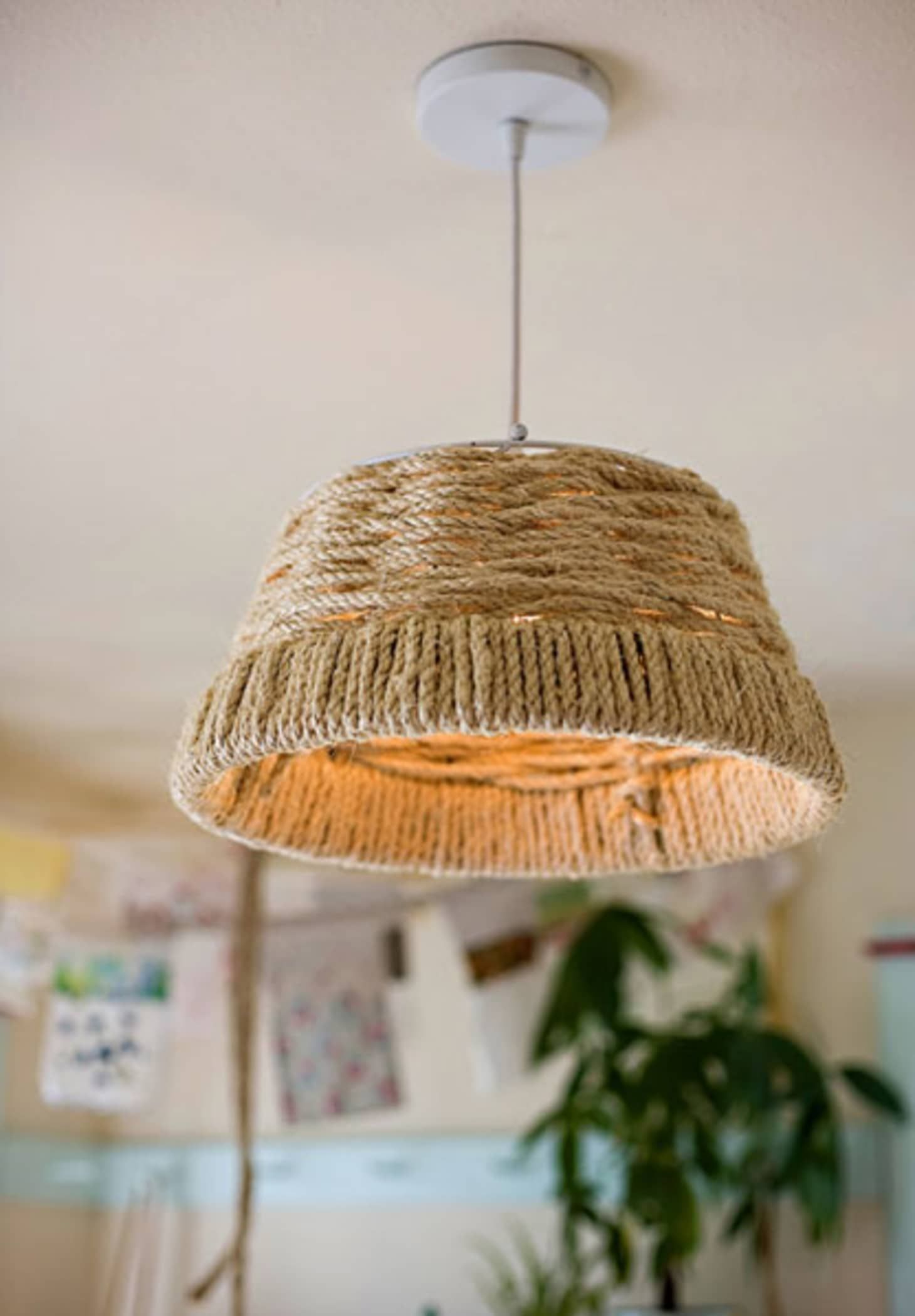 Woven rope pendant light Undoubtedly Gorgeous DIY Pendant Light Fixtures From Upcycle Items