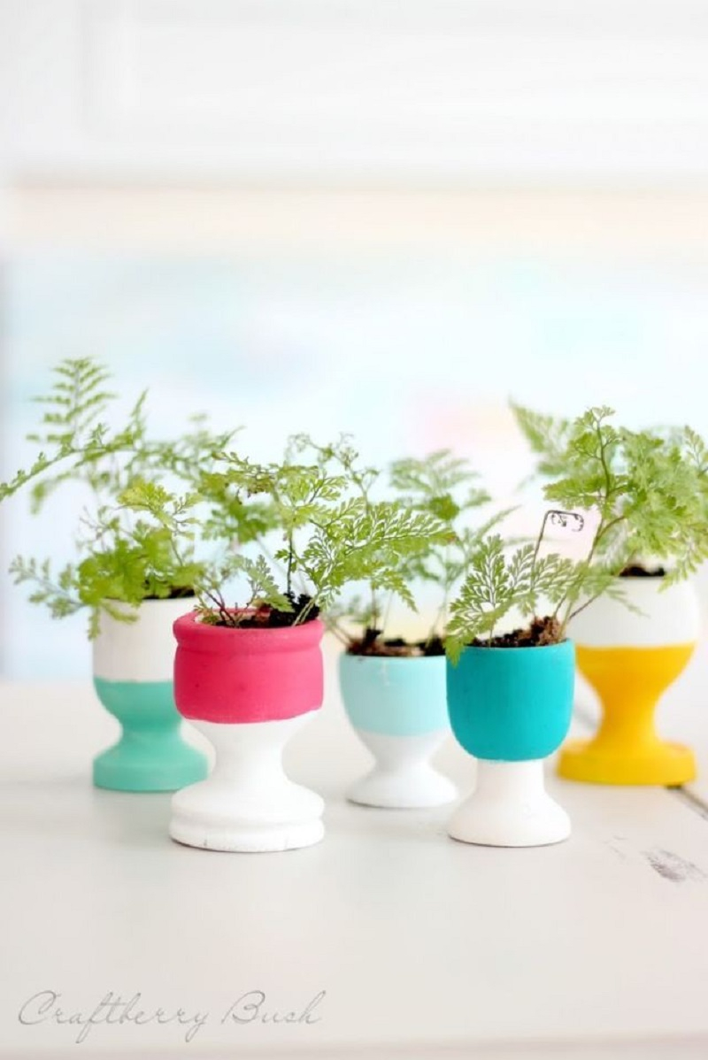 Colorful miniature planters