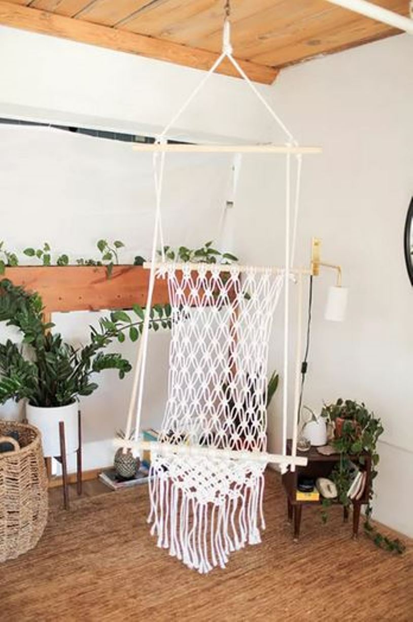 Boho look hanging chair