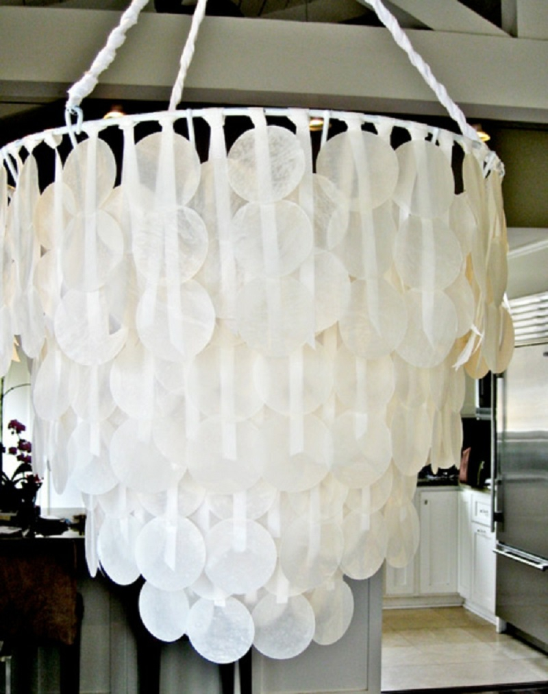 Diy breath-taking paper shell chandelier DIY Beautiful In White Decoration Ideas Where All Will Look Pure