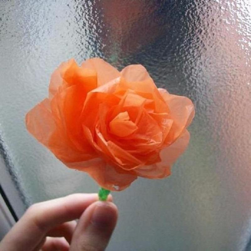 Flower from plastic bag