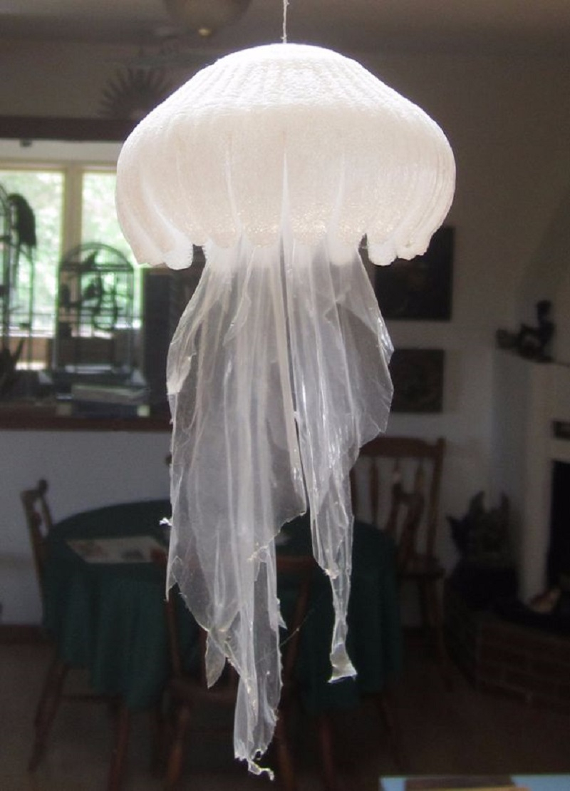 Garbage jellyfish made of plastic bags