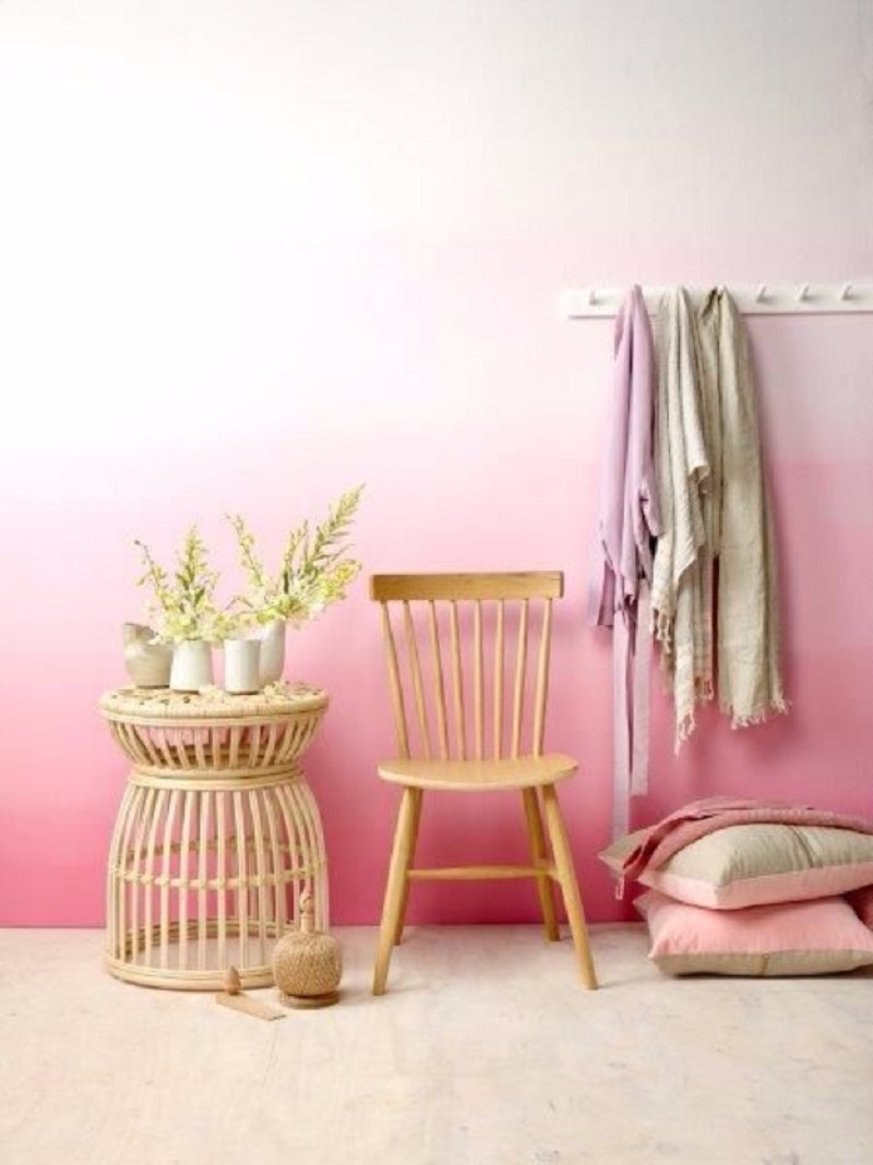 Pink ombre wall Appealing DIY Ideas To Paint On Blank Wall Where Teenage Can Do