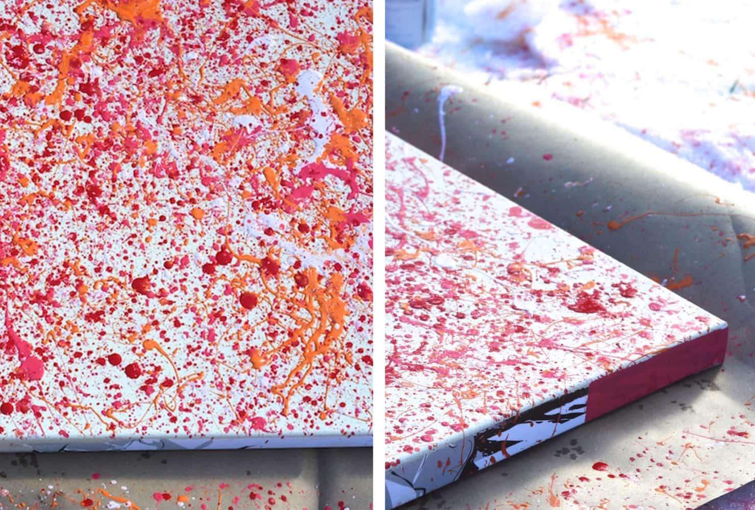 Splatter painting Trouble-Free DIY Canvas Wall Art Ideas To Decorate Your Home