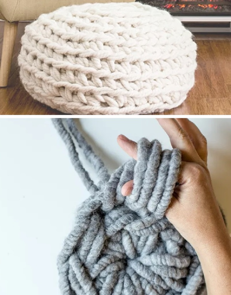 Super chunky pouf DIY Full Of Style Design Of Cozy Pouch That Is Unique And Versatile