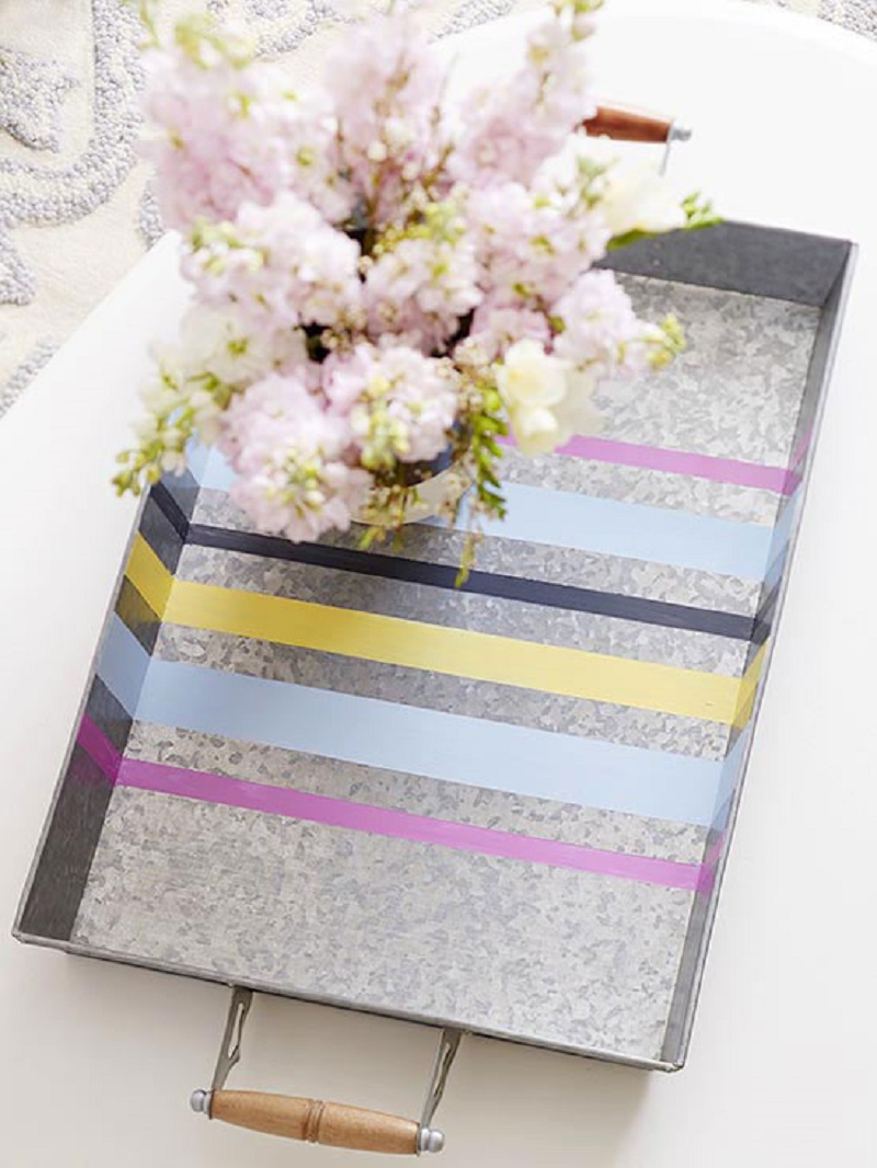 Superb stripes DIY Winsome Serving Trays To Show Your Stylish Detail