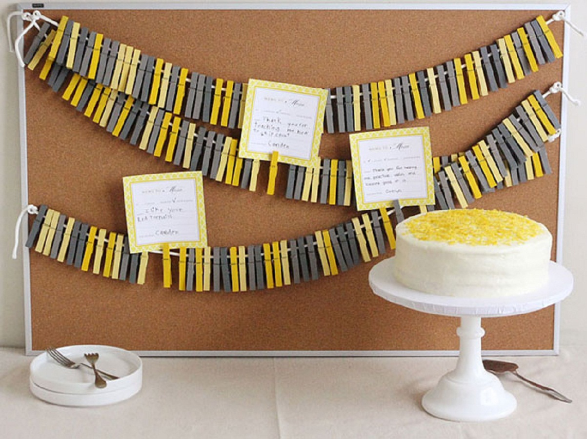 Wood clothespins card holder and backdrop Unconventional DIY Craft Ideas You Can Do With Wood Clothespins