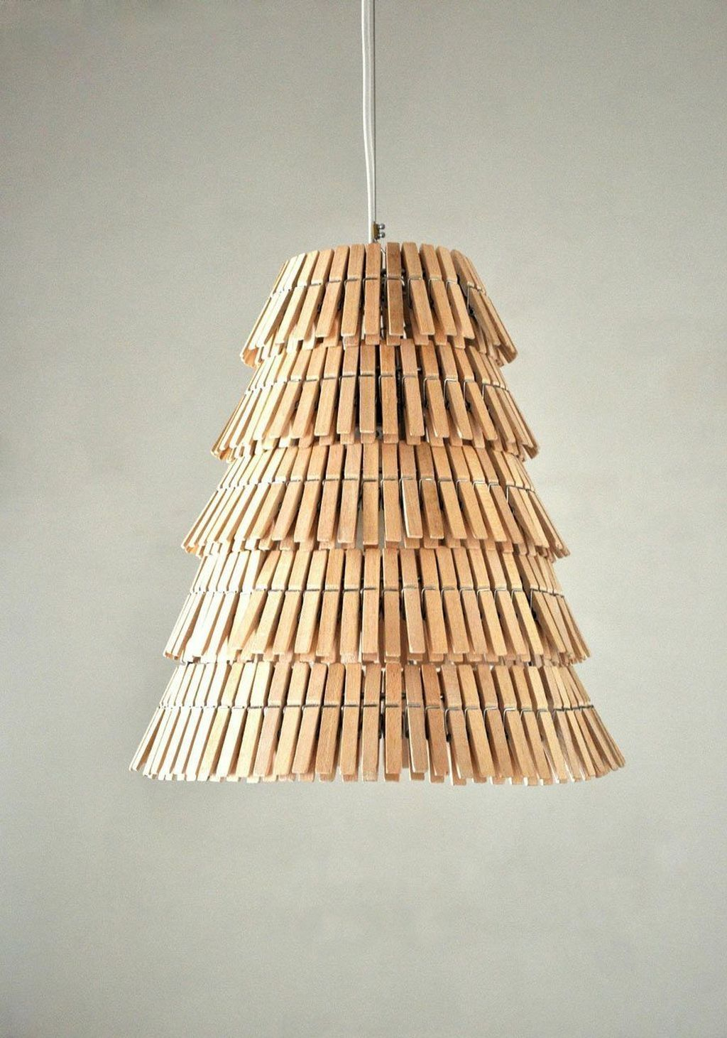 Wood clothespins pendant lamp Unconventional DIY Craft Ideas You Can Do With Wood Clothespins