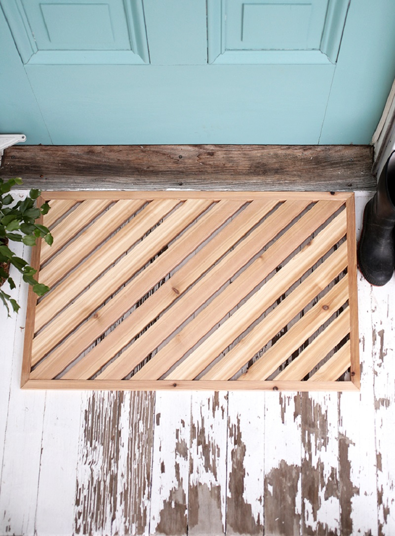 Wooden framed doormat DIY Doormat That Offers You Impressive Yet Inexpensive Ideas