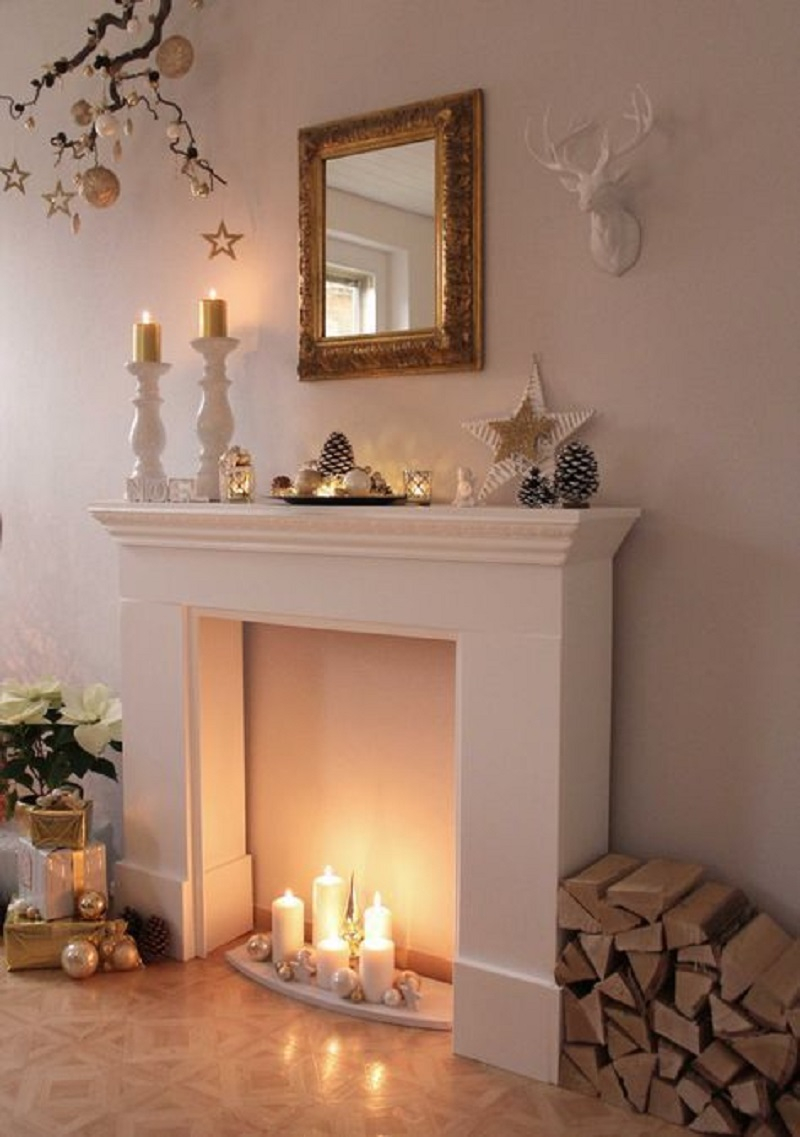 With white pillar candles